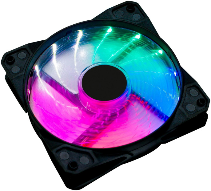 OKLICK Вентилятор Оклик OG-CF120RGB2-BK RGB 120х120x25 черный 3-pin 4-pin Molex упак.:1шт Ret