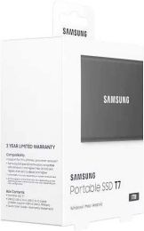 1ТБ Внешний диск SSD Samsung T7 MU-PC1T0T/WW, USB-C, запись - 1000МБ/с, чтение - 1050МБ/с, черный