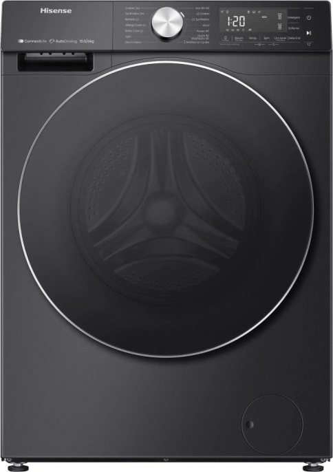 Стиральная машина Hisense WD5S1045BB, с фронтальной загрузкой, 10.5кг, 1400об/мин, с паром, с сушкой, инверторная