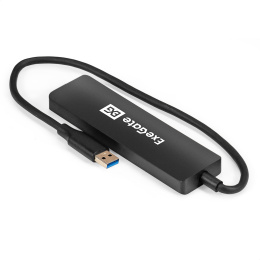 USB-Хаб (концентратор) 4-в-1 ExeGate DUB-4P/3 (кабель-адаптер USB3.0 --> 4xUSB3.0, Plug&Play, черный) EX296928RUS