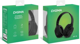 Наушники Digma BT-18, Bluetooth, накладные, черный [bt18b]