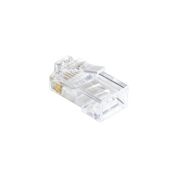 Коннектор ExeGate PL45-C5-8P8C-100 RJ-45 Кат.5e (8P8C) под одножильный кабель UTP, золотое напыление (100шт) EX158091RUS
