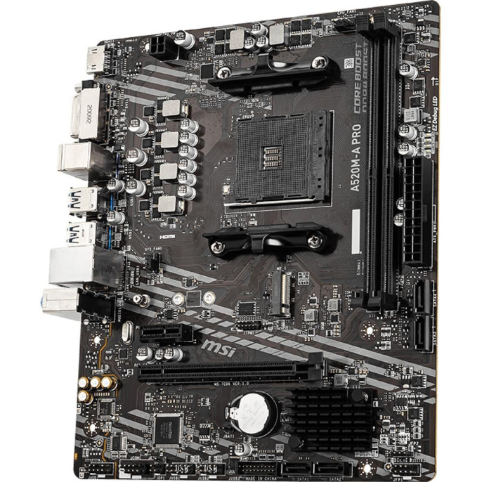 Материнская плата MSI A520M-A PRO, Socket AM4, AMD A520, mATX, Ret
