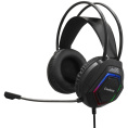 Полноразмерные игровые наушники с микрофоном (гарнитура) ExeGate Cosmos HS-704GL (регулировка оголовья, гибкий дежатель микрофона, объемный звук 7.1, длина кабеля 2.5м, динамик 50мм, 20-20000Гц, RGB подсветка, USB интерфейс, регулировка громкости, Color B