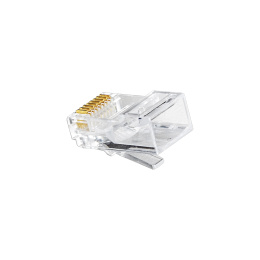 Коннектор ExeGate PL45-C5-8P8C-100 RJ-45 Кат.5e (8P8C) под одножильный кабель UTP, золотое напыление (100шт) EX158091RUS