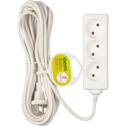 Удлинитель ФАZА 3х7м 10А IP20 FE075-03-700 2.2кВт ПВС 2х0.75 5032347