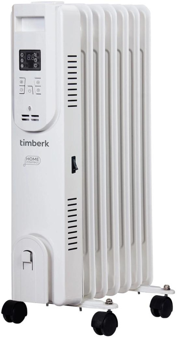 Масляный радиатор Timberk Home Intellect T-OR1507-F10E-WF, 1500Вт, 7 секций, 3 режима, белый