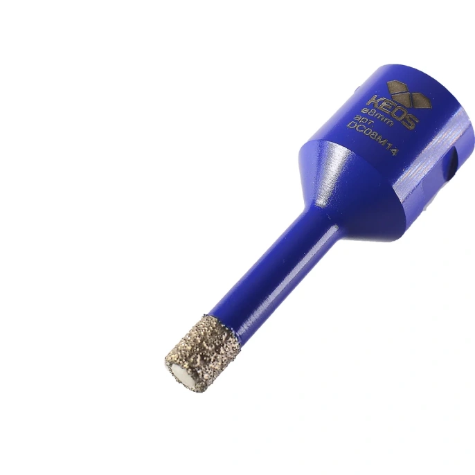 Коронка алмазная по керамограниту PRO 8 мм, M14, с воском KEOS DC08M14