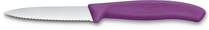 Нож кухонный Victorinox Swiss Classic 6.7635.C1 для чистки овощей и фруктов лезв.80мм серрейт. заточка пурпурный