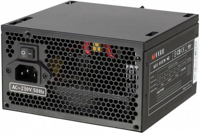 Блок питания Accord ACC-600W-NP, 600Вт, 120мм, черный [acc-600-np]