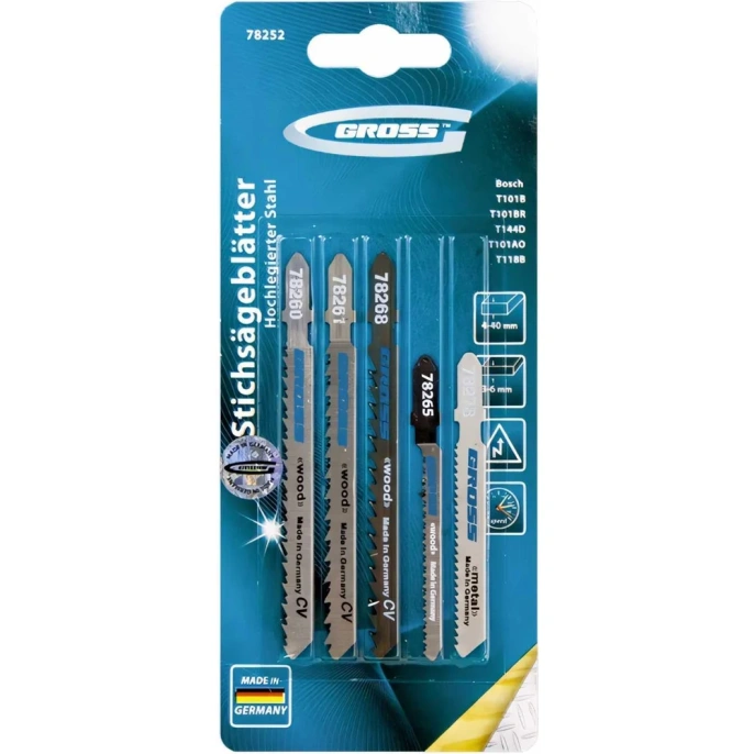 Набор полотен для электролобзика универсальный, 5 шт. GROSS 78252