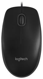 Мышь Logitech B100 Black черная, оптическая 800dpi, USB, 1.8м, {10}, 041271 910-005547