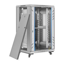 Шкаф телекоммуникационный 19" напольный 18U ExeGate EC-FS-18U.600.600.G.GREY 19”, 18U, 600x600x987mm ШхГхВ , передняя дверь закаленное стекло, задняя перфорированная дверь, EX300401RUS