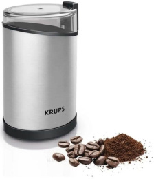 Кофемолка Krups GX204D10 200Вт сист.помол.:ротац.нож вместим.:85гр серебристый/черный 1510002214
