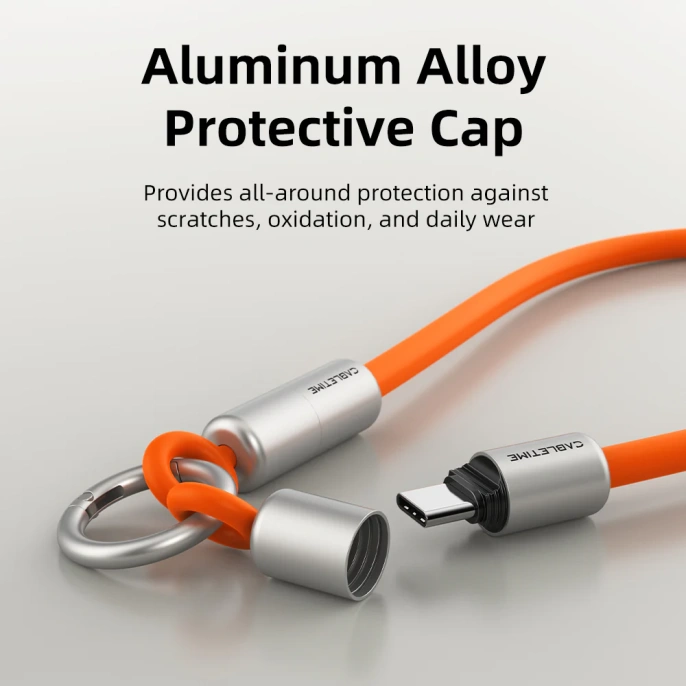 Ремешок на запястье с кабелем CABLETIME CU46B (CT-CL60-ASB) 0.3м USB-C PD60W черный