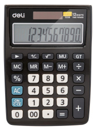 Калькулятор DELI E1238black, 12-разрядный, черный