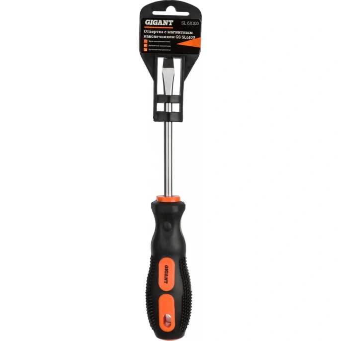 Отвертка Gigant SL 6x100 с магнитным наконечником GS SL6100