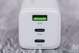 Зарядное устройство CABLETIME GA65W CT-GAN65A-PW GaN PD3.0 2C1A 65 Вт, белый