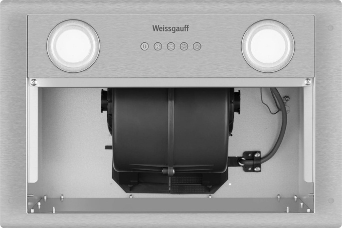 Вытяжка встраиваемая Weissgauff Dubhe 450 Inox нержавеющая сталь управление: кнопочное (1 мотор)