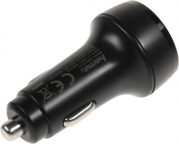 Автомобильное зарядное устройство HAMA H-183327,  USB-C, USB-C, 18Вт, 3A, черный [00183327]