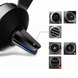 Подставка-держатель UGREEN LP130 50564 Gravity Drive Air Vent Mount Phone Holder на вентиляционную решетку автомобиля. Цвет: серый космос (50564_)