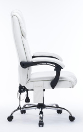 Кресло Cactus с вибромассажем CS-CHR-OC02M-WT, экокожа, до 120кг, белый