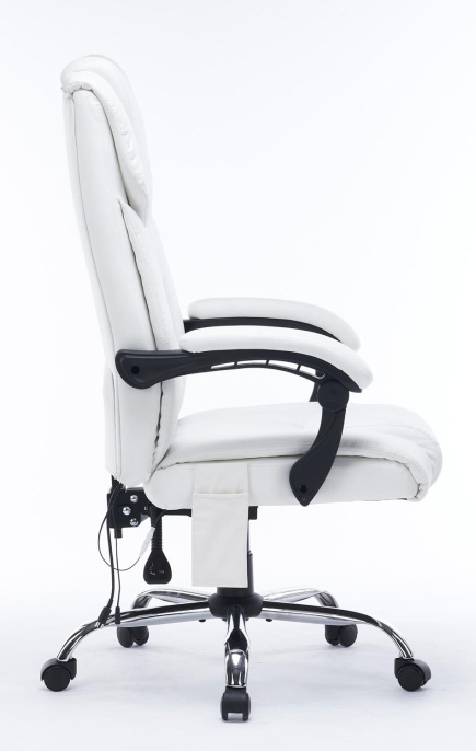 Кресло Cactus с вибромассажем CS-CHR-OC02M-WT, экокожа, до 120кг, белый