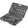 Набор инструментов, 1/2", 1/4", 3/8", CrV, S2, пластиковый кейс, 216 предметов// Denzel [15807]