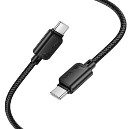 HOCO Кабель USB2.0 Hoco Type-C/Type-C, 3А, 60Вт, нейлоновая оплетка, X113, 1м, черный, коробка (HC-46208)