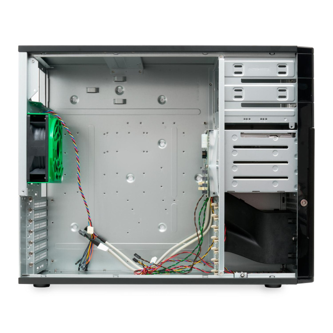 Серверный корпус 4-trays Workstation Chassis 2 x 5.25" drive bays 4 x 3.5" swappable HDD trays; 4-port 6 Gbps SAS/ SATA to SATA HDD; no PSU onboard AC-PS7500 optional CS-W43-12C