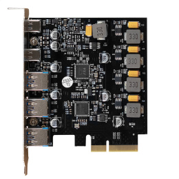 Контроллер ExeGate EXE-313-3A2C 10Gbps (PCI-E x4 v3.0, USB3.2 Gen2 3xType-A + 2xType-C ext., SuperSpeed+ скорость до 10 Гбит/с, ASMedia Chipset ASM3142) EX298301RUS