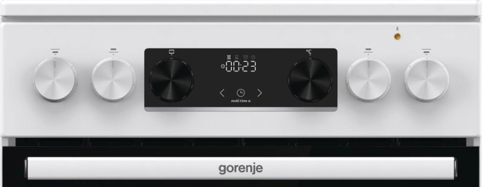Электрическая плита Gorenje GEC5C42WG, стеклокерамика, без крышки, белый