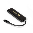 USB-Хаб (концентратор) 4-в-1 ExeGate DUB-4CP/1 (кабель-адаптер USB Type C --> 4xUSB3.0, доп. разъем USB Type-C для подключения источника питания, Plug&Play, черный) EX293986RUS