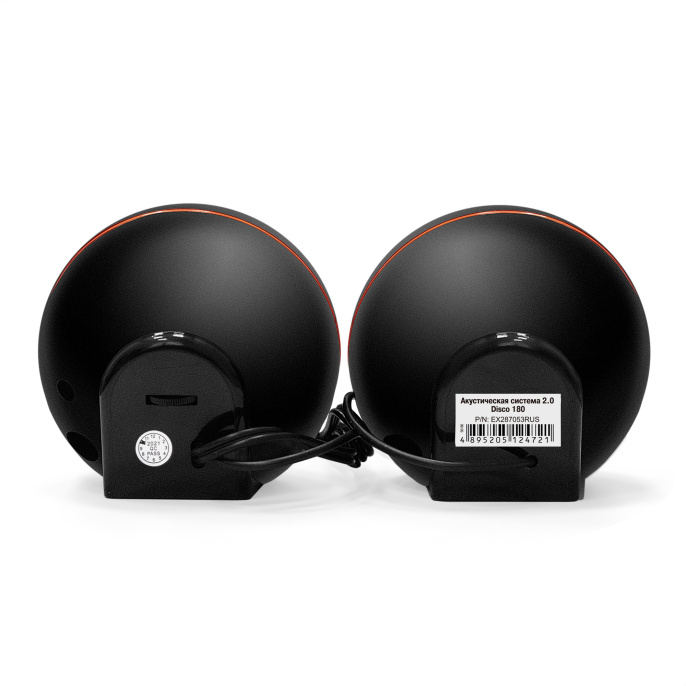 Акустическая система 2.0 ExeGate Disco 180 питание USB, 2х3Вт 6Вт RMS , 100-20000Гц, черный, Color Box EX287053RUS