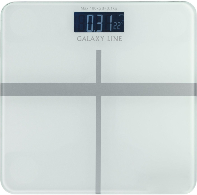 Напольные весы GALAXY LINE GL 4808, до 180кг, цвет: белый [гл4808л]