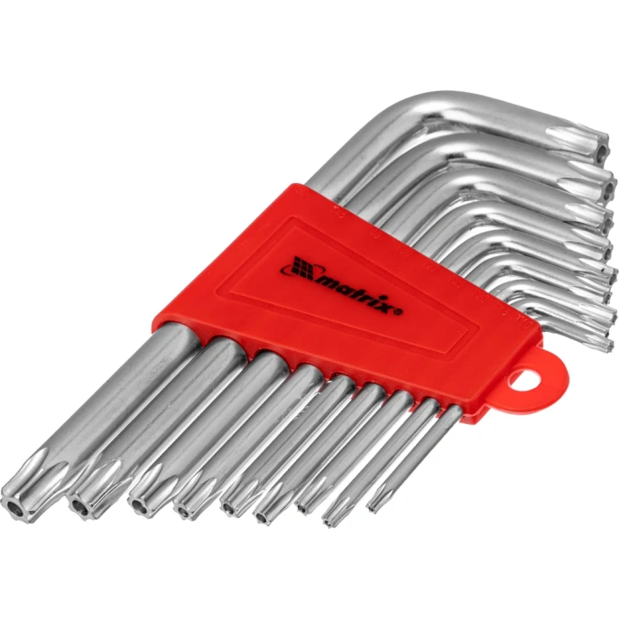 Набор коротких имбусовых ключей TORX, 9шт, T10-T50, CrV, сатин MATRIX 12305