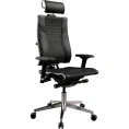 Кресло руководителя МЕТТА Yoga 4DT B2-15D - YM93+Infinity+carbon, сетка/кожа, до 150кг, мультиблок, регулируемые 4D подлокотники,  черный