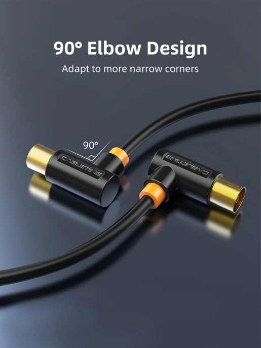 Кабель CABLETIME CF35H (CT-AV101-10-W1) 1 м, TV/антенны, 90 градусов, 75 Ом, белый