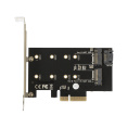 Переходник ExeGate EXE-509 M.2 B key - SATA + M.2 M Key - PCI-E x4, для установки SSD M.2 B key и M key в слот PCI-E EX283713RUS