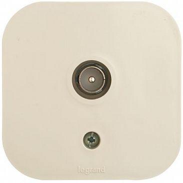 Розетка телевизионная Legrand Quteo открытая, слоновая кость [782245]