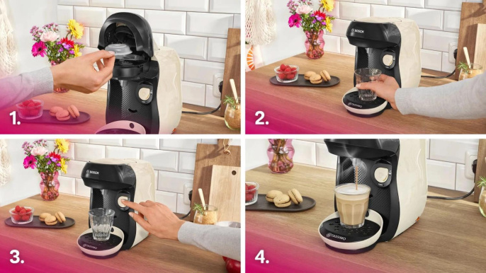 Кофемашина Bosch TAS1007 1400Вт черный/бежевый