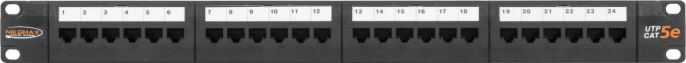 Патч-панель Nikomax NMC-RP24UD2-1U-BK 19" 1U 24xRJ45 кат.5E UTP