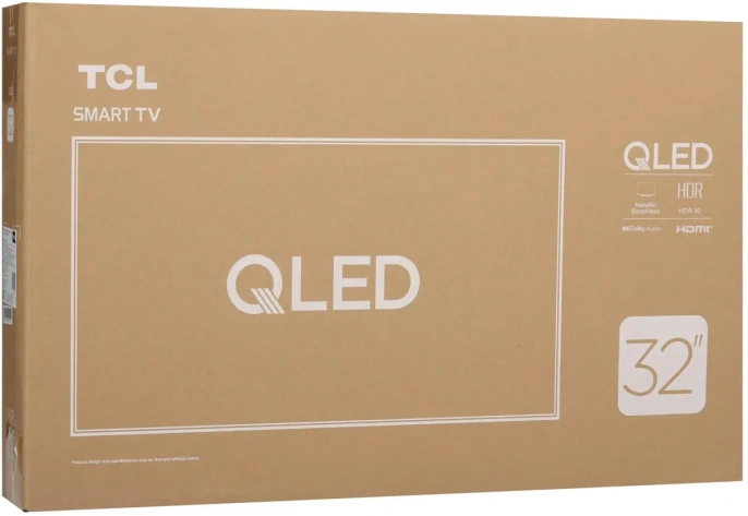 32" Телевизор TCL 32S5K-UZ QLED, FULL HD, СМАРТ ТВ, Google TV, черный
