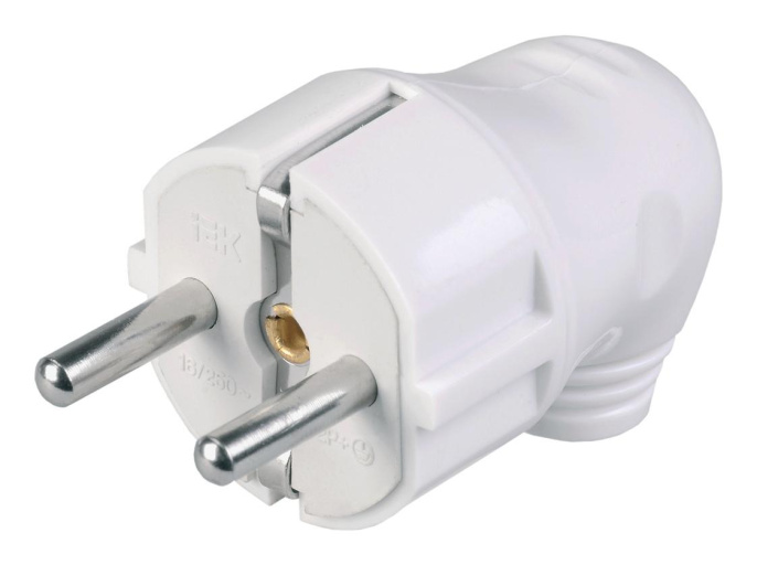 Вилка IEK ВПп11-01-Ст разборная угловая с заземляющим контактом [evp11-16-01-k01]