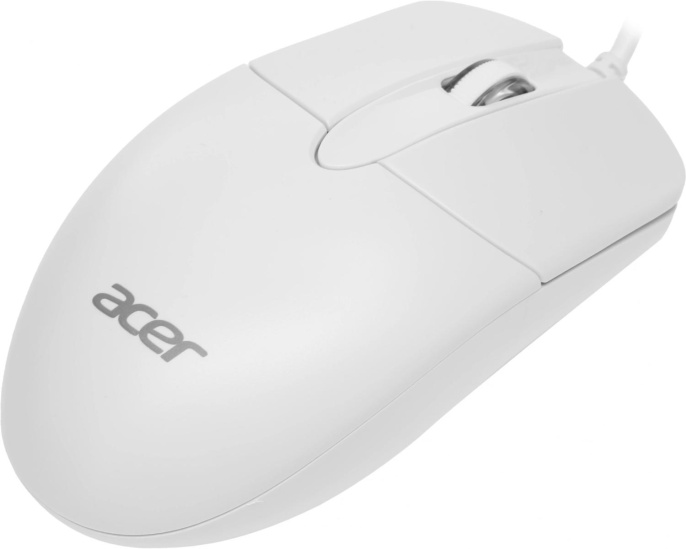 Мышь проводная Acer OMW300, оптическая, USB, 1200dpi, белый [zl.mcecc.01v]