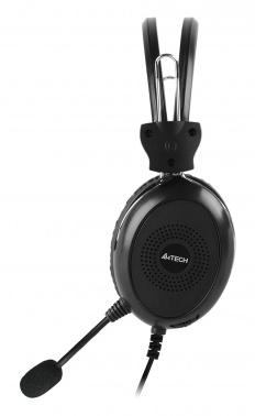 Наушники накладные с микрофоном A4TECH HU-30 черный (проводные, кабель 2м, USB) (HU-30)