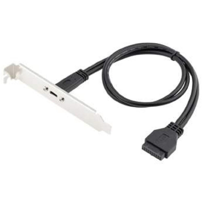 ORIENT C080, Планка портов в корпус 1xUSB Type-C, USB3.2 Gen1, 20Pin кабель 50см, oem 33201
