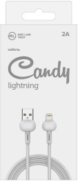 Кабель Redline Candy, Lightning m - USB m , 1м, 2A, белый [ут000021988]