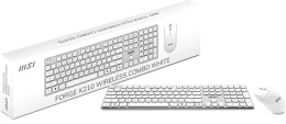 Клавиатура + мышь MSI Forge K210 W Combo клав:белый мышь:белый USB беспроводная slim S11-43RU310-Y92