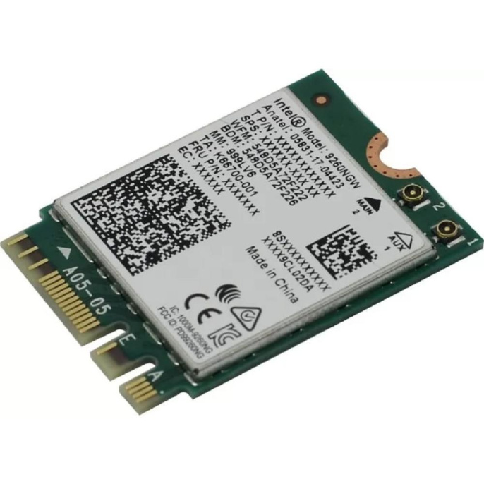 Плата сетевого контроллера Intel® Wireless-AC 9260, 2230, 2x2 AC+BT, Gigabit, No vPro®,999LV6